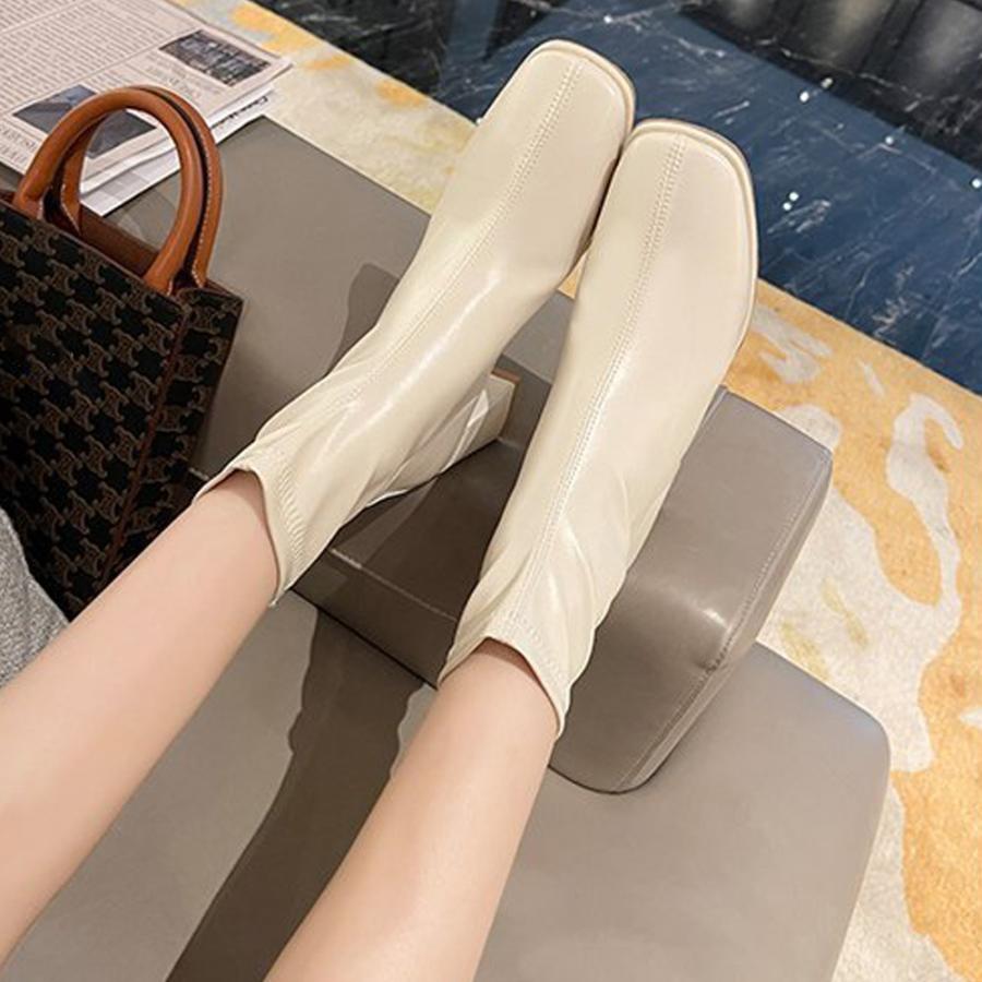 ショットブーツ レディース ローヒール ブーティ リベット付き 履きやすい サイドゴアブーツ 美脚ブーツ 厚底 お洒落 
