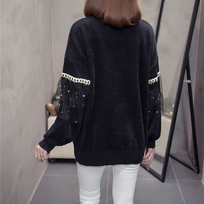 トップス レディース きれいめ カジュアル おしゃれ 袖コンシャス ホワイト ブラッ ニット 長袖 コーデ カシミア混 韓国 袖あり カットソー 大人 可愛い 暖かい 