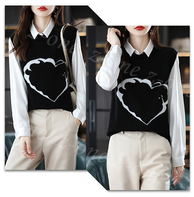 ベスト ニット プルオーバー レディース 新作 ラウンドネック ゆったり 春 学生 レイヤード 柔らかい 通勤 保温 秋冬 通学 体型カバー 可愛い 