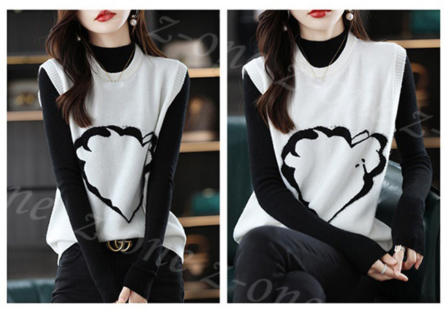 ベスト ニット プルオーバー レディース 新作 ラウンドネック ゆったり 春 学生 レイヤード 柔らかい 通勤 保温 秋冬 通学 体型カバー 可愛い 