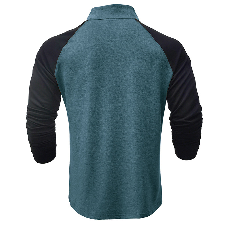 トレーナー メンズ 長袖 ハーフジップ スウェット スタンド切り替え トップス 立ち襟 スポーツ メンズTシャツ 秋冬 カジュアル 