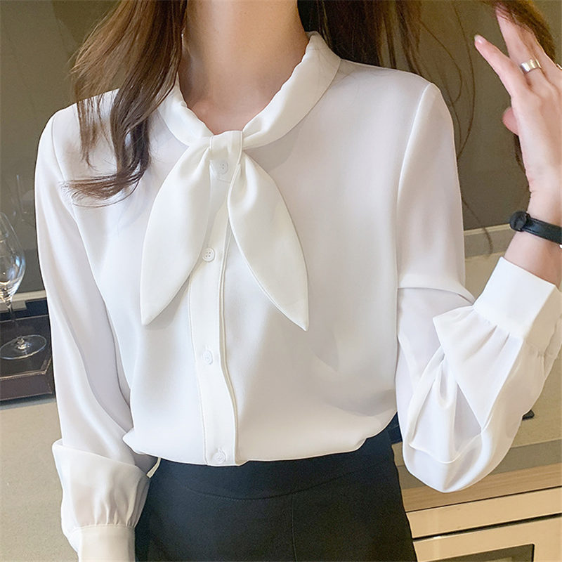 ブラウス レディース 長袖 春秋 長袖シャツ トップス OL ビジネス 通勤 体型カバー シフォン シンプル おしゃれ フォーマル デート 入学式 
