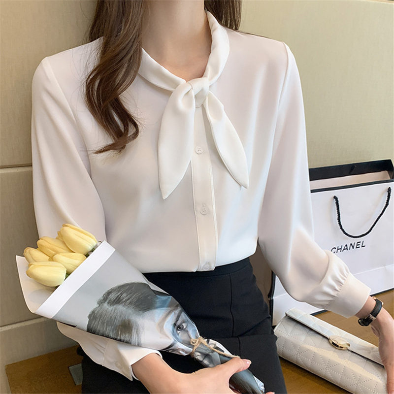 ブラウス レディース 長袖 春秋 長袖シャツ トップス OL ビジネス 通勤 体型カバー シフォン シンプル おしゃれ フォーマル デート 入学式 