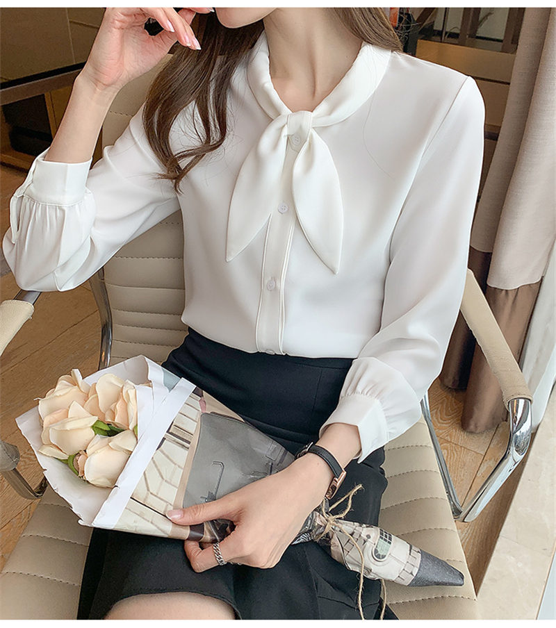 ブラウス レディース 長袖 春秋 長袖シャツ トップス OL ビジネス 通勤 体型カバー シフォン シンプル おしゃれ フォーマル デート 入学式 