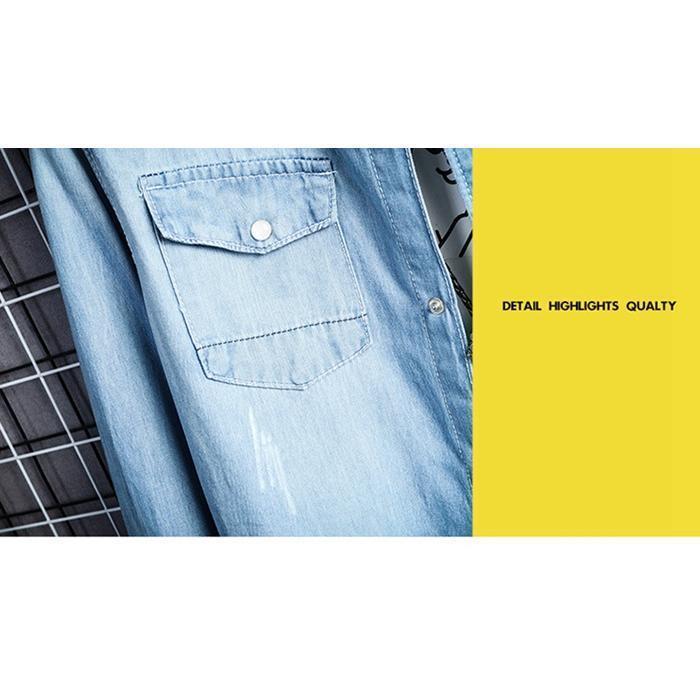 デニムシャツ ウエスタンシャツ メンズ シャツ カジュアルシャツ 長袖 アウター シンプル オシャレ 通学 トップス カジュアル 