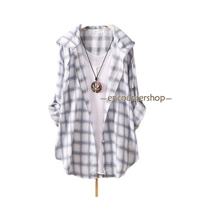 ブラウス レディース 長袖 春秋 チェック柄 フード付き 通勤 ビジネス きれいめ 体型カバー 長袖シャツ シンプル おしゃれ トップス OL 入学式 
