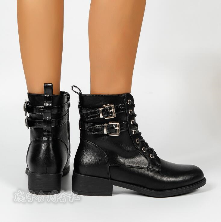 ブーツ 黒 レディース ショートブーツ 編み上げブーツ サイドジップ 疲れない 歩きやすい 靴 甲高 大きいサイズ 幅広 レースアップブーツ ローヒール 