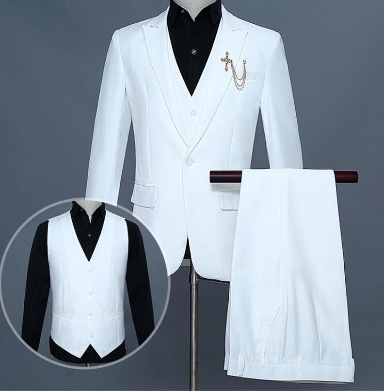メンズフ スーツセットアップ フォマールスーツ 3点セット ジャケット ベスト パンツ 演奏会 司会 舞台演出服 結婚式 上下セットアップ 発表会 二次会 