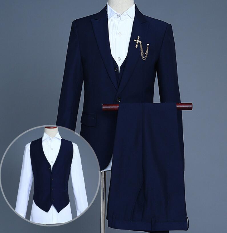 メンズフ スーツセットアップ フォマールスーツ 3点セット ジャケット ベスト パンツ 演奏会 司会 舞台演出服 結婚式 上下セットアップ 発表会 二次会 