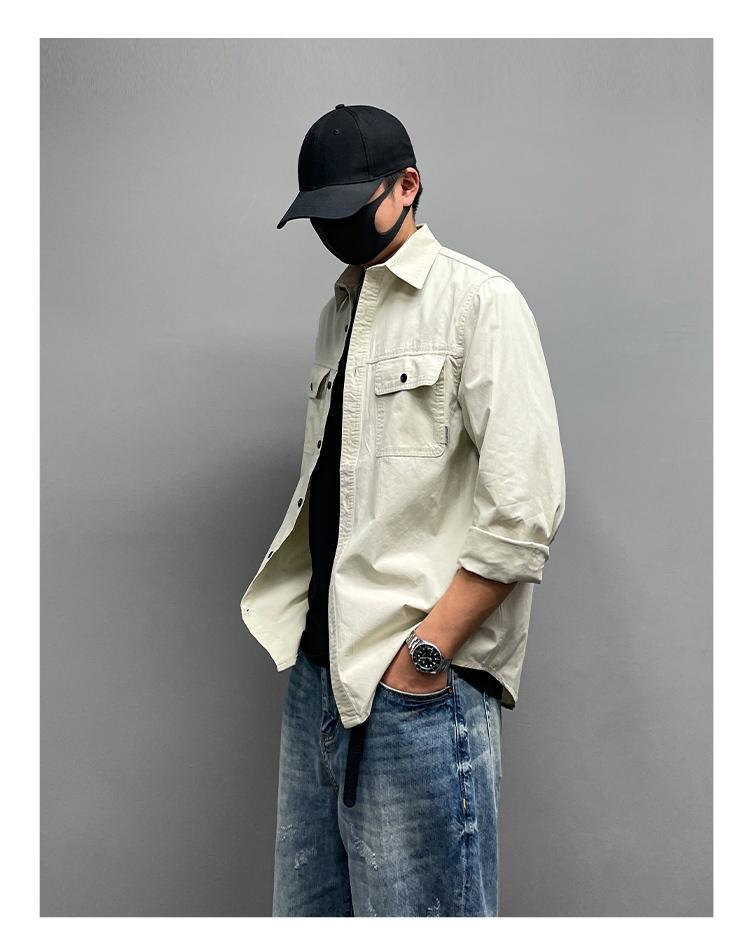 ミリタリーシャツ カジュアルシャツ 長袖シャツ メンズ トップス カーゴシャツ 前開襟シャツ ボタンダウンシャツゆったり 春秋 紳士用 ボタンダウンシャツ 