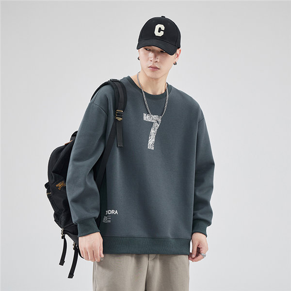 トレーナー メンズ プルオーバー ブラック 長袖 スポーツウェア 長袖 丸襟 プリント Uネック 韓国ファッション 春秋 デザイン 送料無料 英語文字 