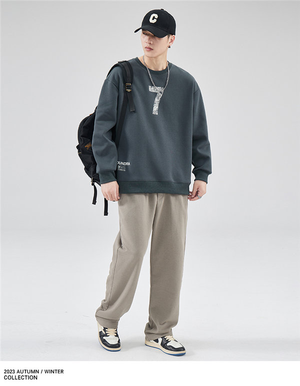 トレーナー メンズ プルオーバー ブラック 長袖 スポーツウェア 長袖 丸襟 プリント Uネック 韓国ファッション 春秋 デザイン 送料無料 英語文字 