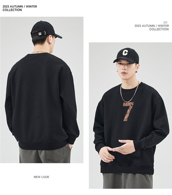 トレーナー メンズ プルオーバー ブラック 長袖 スポーツウェア 長袖 丸襟 プリント Uネック 韓国ファッション 春秋 デザイン 送料無料 英語文字 