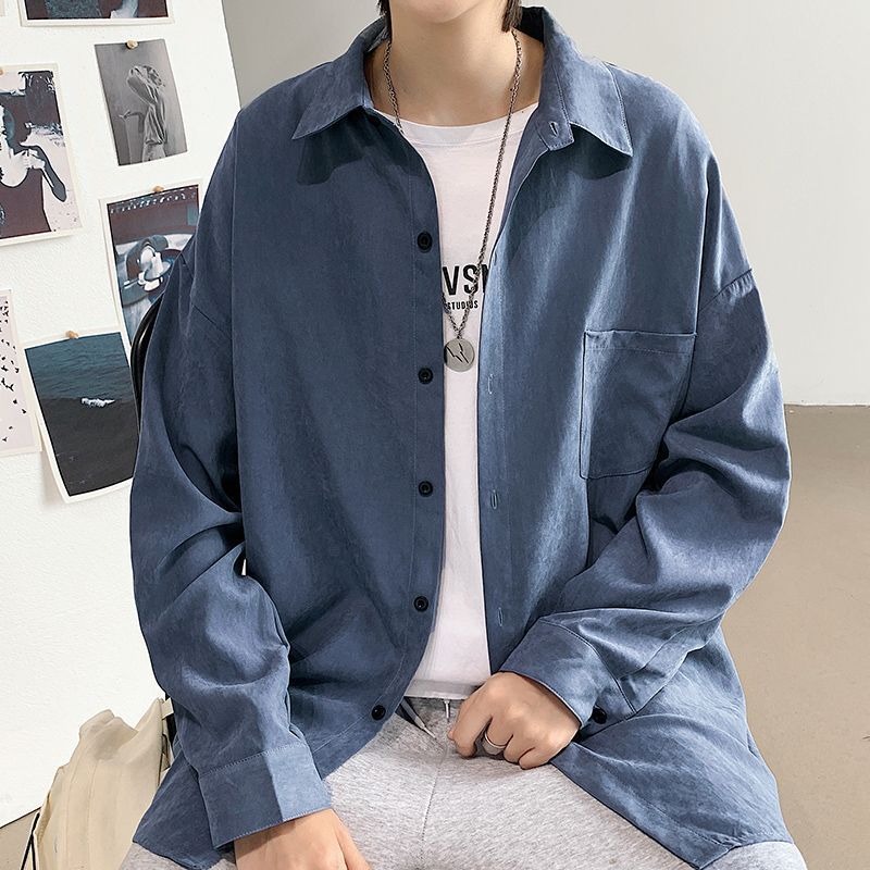 カジュアル シャツ メンズ 長袖シャツ トップス ボタンシャツ 大きいサイズ 通学 ビジネス 送料無料 おしゃれ 開襟シャツ シンプル 学生 紳士 春 秋服 秋 