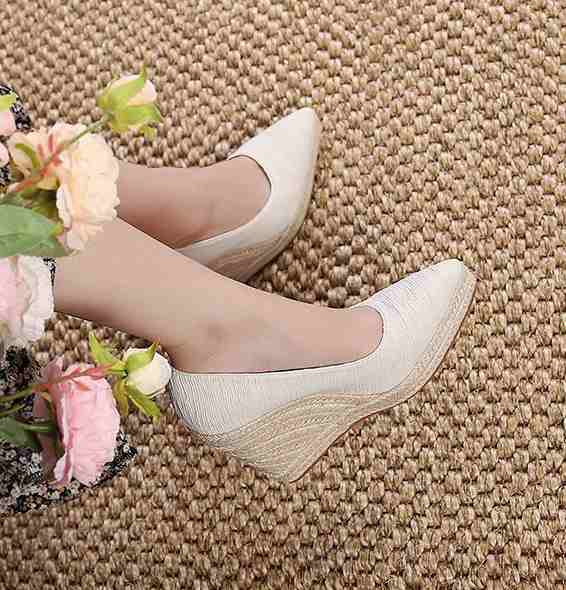 厚底 パンプス ハイヒール ウェッジソール パンプス 10CMヒール コンフォート レディース 脚長 リラックス スエード調 22-26CM 