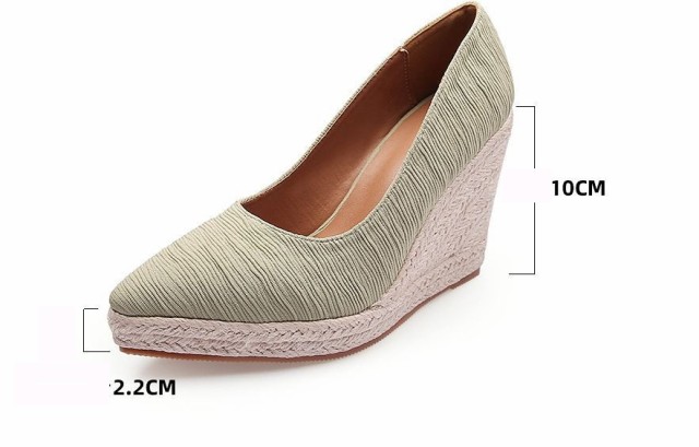 厚底 パンプス ハイヒール ウェッジソール パンプス 10CMヒール コンフォート レディース 脚長 リラックス スエード調 22-26CM 