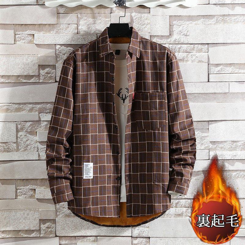 長袖シャツ メンズ チェック柄 裏起毛 カジュアルシャツ ボアシャツ トップス 紳士服 通学 ビジネス 暖かい 秋冬 大きいサイズ 極暖 