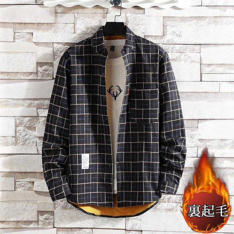 長袖シャツ メンズ チェック柄 裏起毛 カジュアルシャツ ボアシャツ トップス 紳士服 通学 ビジネス 暖かい 秋冬 大きいサイズ 極暖 