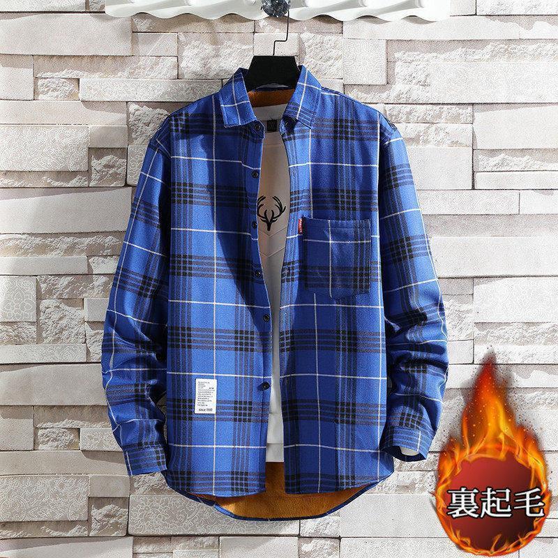 長袖シャツ メンズ チェック柄 裏起毛 カジュアルシャツ ボアシャツ トップス 紳士服 通学 ビジネス 暖かい 秋冬 大きいサイズ 極暖 