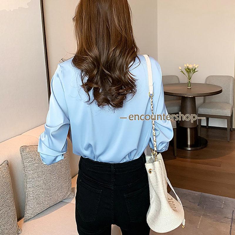 ブラウス レディース 長袖 春秋 長袖シャツ トップス 体型カバー OL ビジネス おしゃれ 通勤 入学式 フォーマル シンプル きれいめ デート 