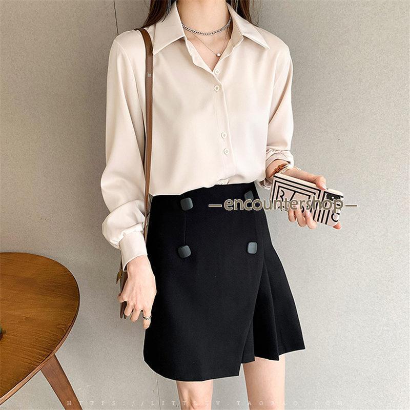 ブラウス レディース 長袖 春秋 長袖シャツ トップス 体型カバー OL ビジネス おしゃれ 通勤 入学式 フォーマル シンプル きれいめ デート 