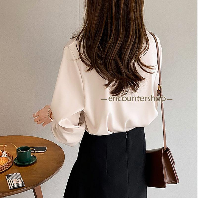 ブラウス レディース 長袖 春秋 長袖シャツ トップス 体型カバー OL ビジネス おしゃれ 通勤 入学式 フォーマル シンプル きれいめ デート 