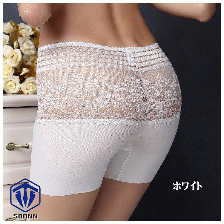 ボクサーショーツ ボックスショーツ レースパンツ ショートスパッツ パンティ インナー 無 レディース 女性用 シースルレース 下着 3分丈 シンプル 
