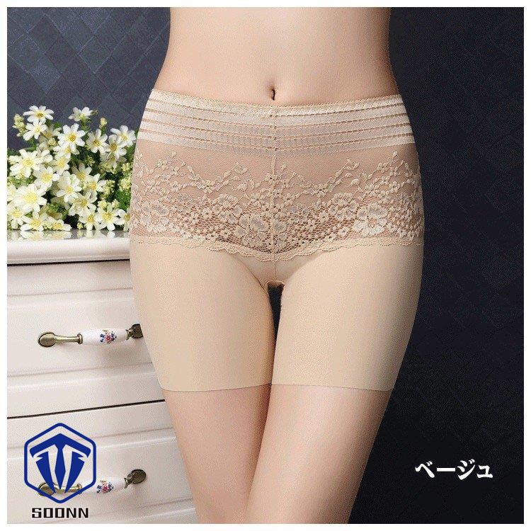 ボクサーショーツ ボックスショーツ レースパンツ ショートスパッツ パンティ インナー 無 レディース 女性用 シースルレース 下着 3分丈 シンプル 