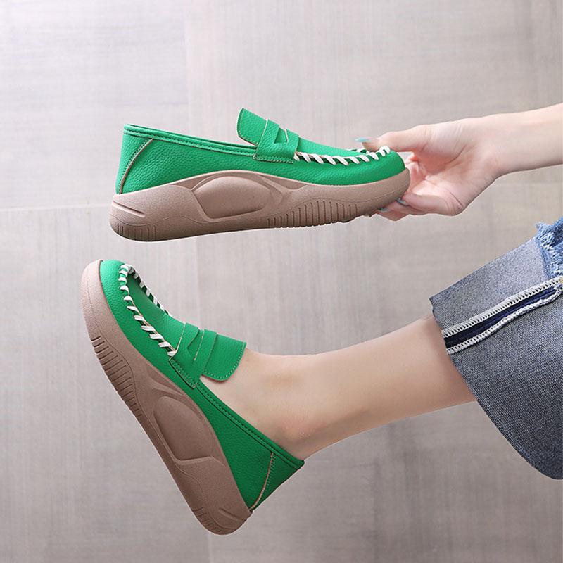 ローファー レディース スリッポン 厚底 柔らかいソール 痛くない 走れる 衝撃吸収 滑り止め モカシン 歩きやすい 美脚 日常着用 通勤 