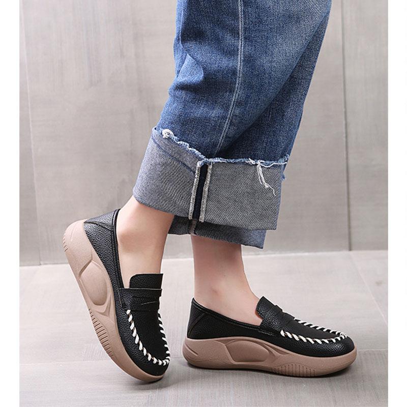 ローファー レディース スリッポン 厚底 柔らかいソール 痛くない 走れる 衝撃吸収 滑り止め モカシン 歩きやすい 美脚 日常着用 通勤 