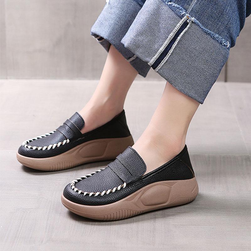 ローファー レディース スリッポン 厚底 柔らかいソール 痛くない 走れる 衝撃吸収 滑り止め モカシン 歩きやすい 美脚 日常着用 通勤 