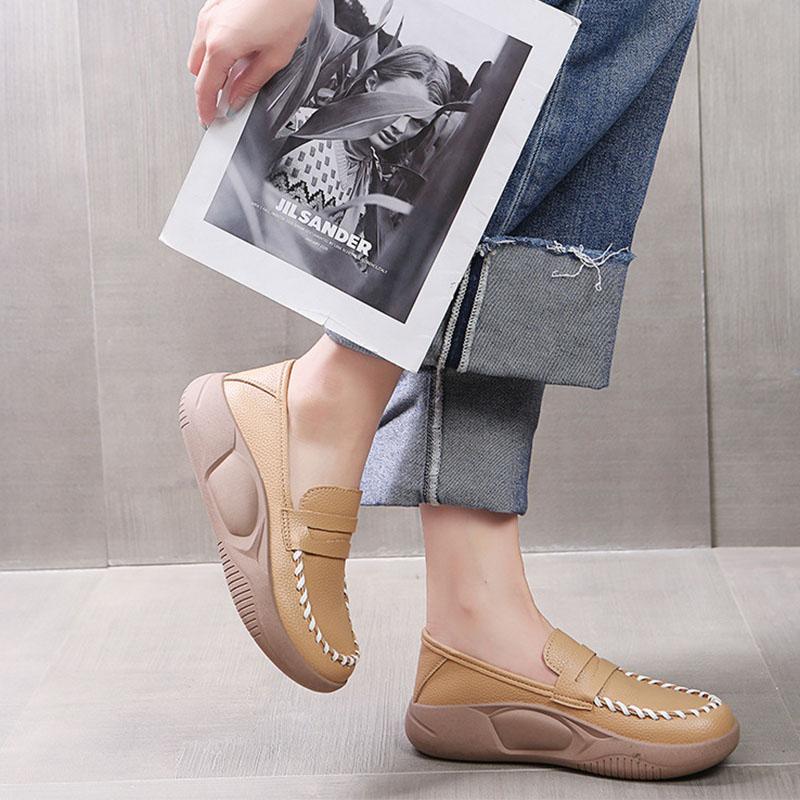 ローファー レディース スリッポン 厚底 柔らかいソール 痛くない 走れる 衝撃吸収 滑り止め モカシン 歩きやすい 美脚 日常着用 通勤 