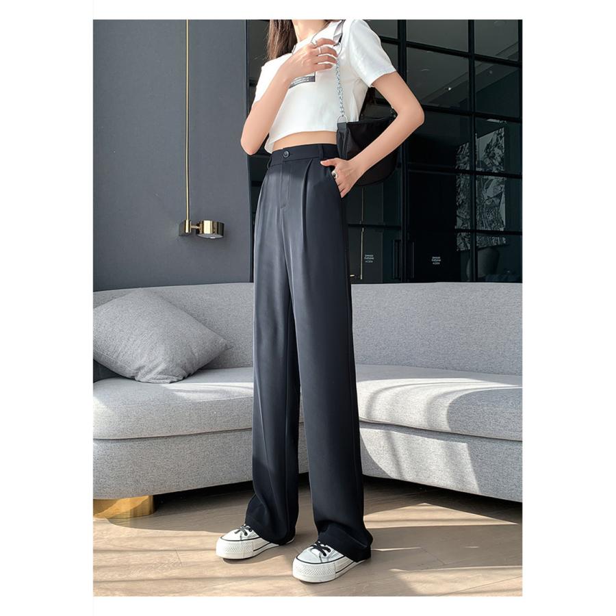 チノパン ワイドパンツ スラックス レディース パンツ ズボン 春夏 イージーパンツ ボゆったり テーパード 体型カバー ロング カジュアル 