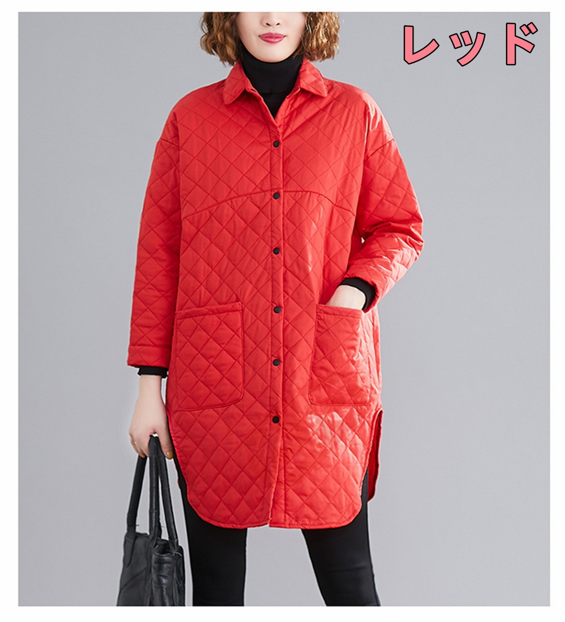 中綿コート ダウンジャケット ダウンコート ロング丈 チェスターコート 防寒 お出かけ ゆったり 体型カパー 40代50代 冬 アウター トップス レディース 