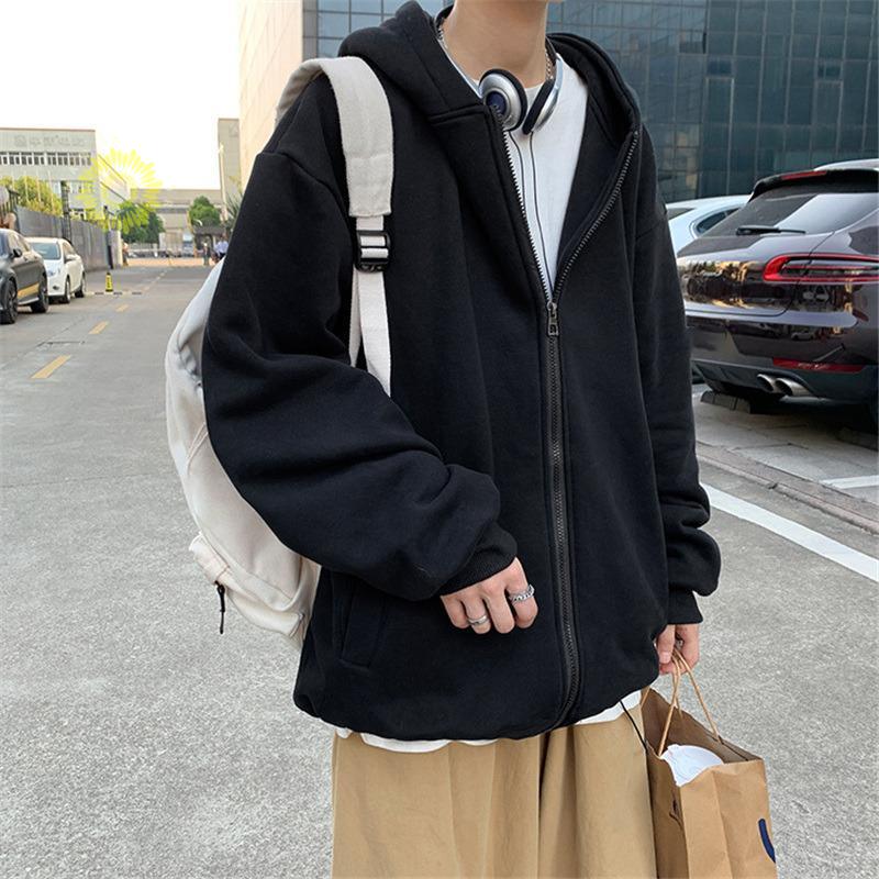 メンズ 長袖 フード付き 運動 裏起毛 ジップアップ ジャケット ビッグシルエット マウンテン秋服 カーディガン 春秋冬 