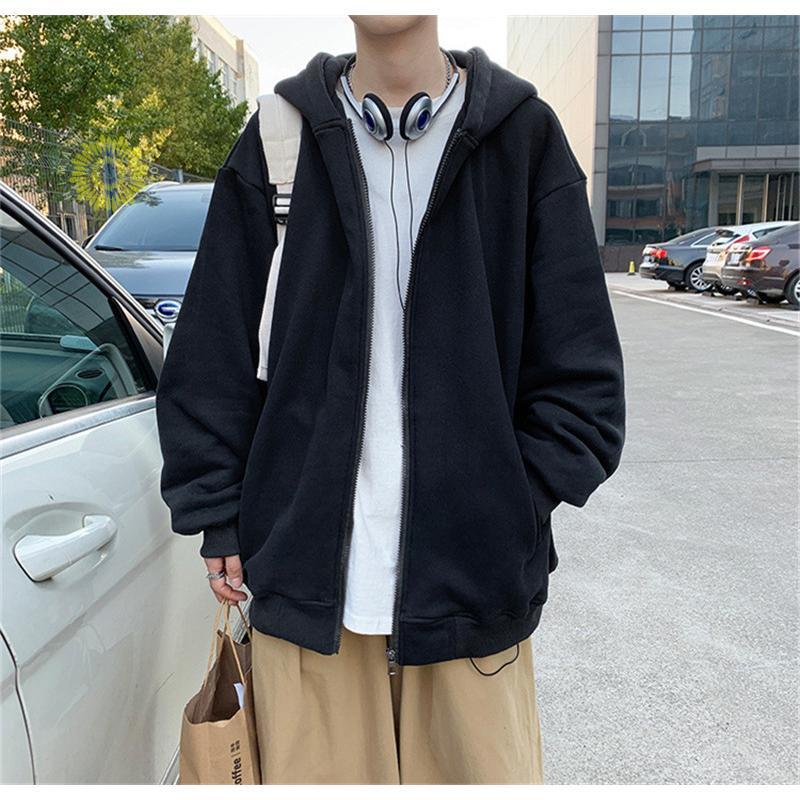 メンズ 長袖 フード付き 運動 裏起毛 ジップアップ ジャケット ビッグシルエット マウンテン秋服 カーディガン 春秋冬 