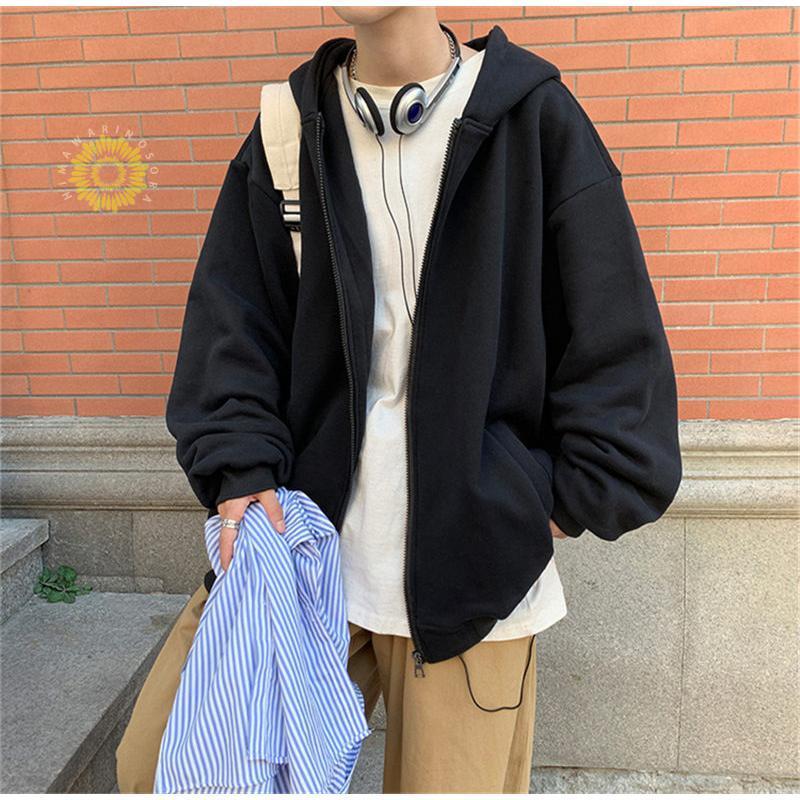 メンズ 長袖 フード付き 運動 裏起毛 ジップアップ ジャケット ビッグシルエット マウンテン秋服 カーディガン 春秋冬 