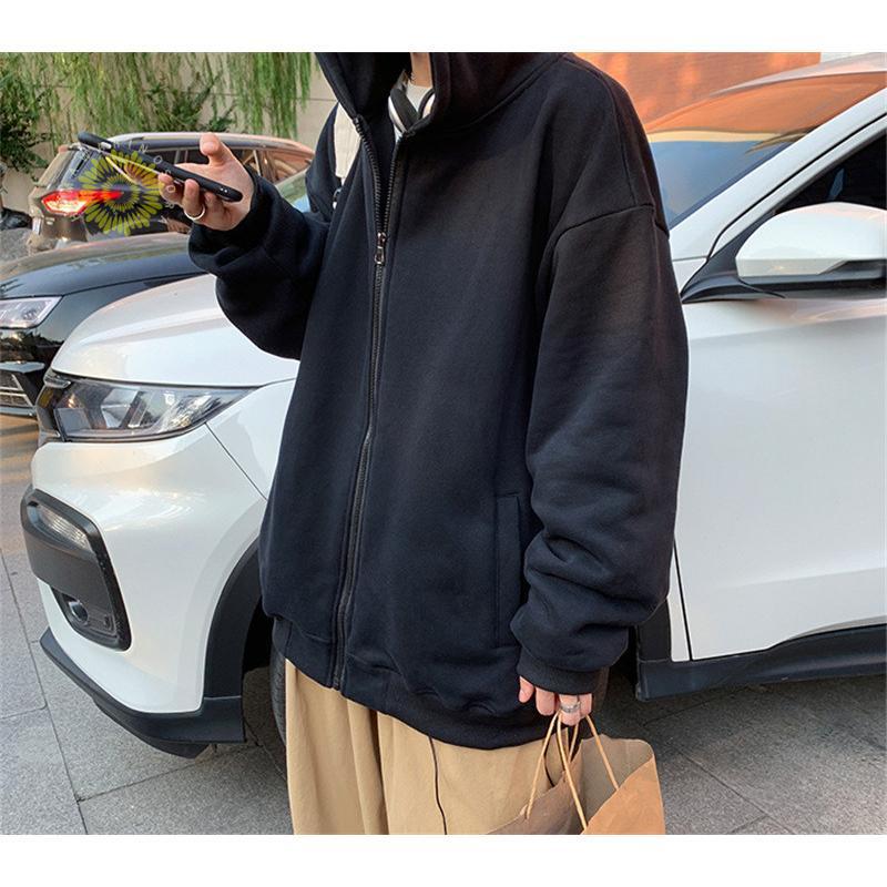 メンズ 長袖 フード付き 運動 裏起毛 ジップアップ ジャケット ビッグシルエット マウンテン秋服 カーディガン 春秋冬 