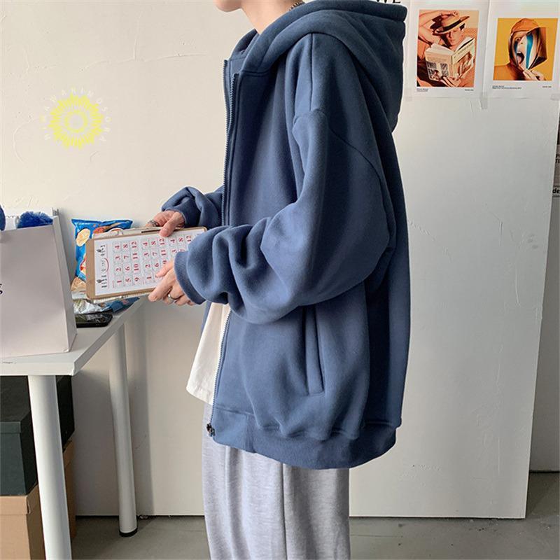 メンズ 長袖 フード付き 運動 裏起毛 ジップアップ ジャケット ビッグシルエット マウンテン秋服 カーディガン 春秋冬 