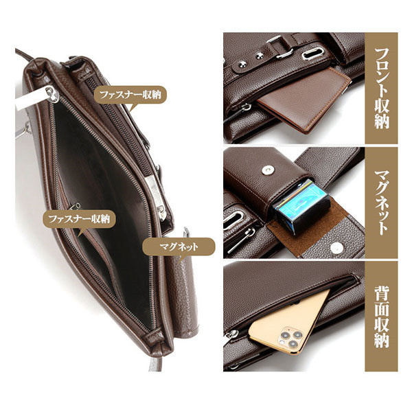 ボディバッグ メンズ レディース ワンショルダー ショルダーバッグ ウエストバッグ PUレザー 通勤通学 。軽量 。調 かばん 斜めがけ バッグ 大容量 