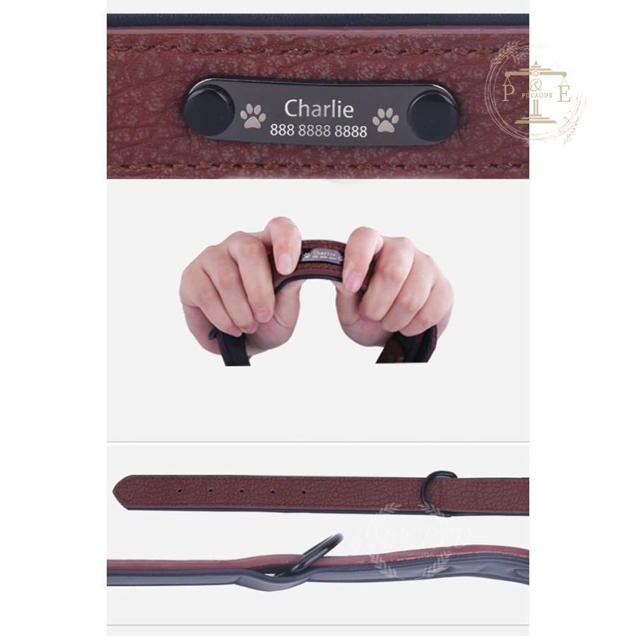 名入れ対応 首輪 犬 首輪 猫 首輪 首輪 軽量 迷子札 名札 犬の首輪 中・大型犬用 レザー 迷子札チョーカー 名入れ ホ革 首輪 ネックレス 
