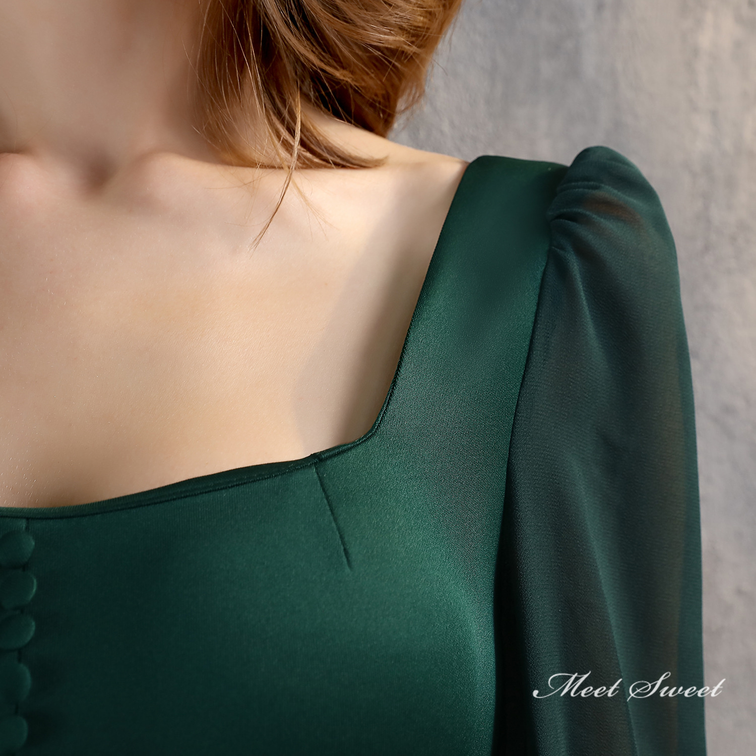 カラードレス ミニドレス パーティードレス 結婚式 二次会 発表会 ワンピース ファスナー ブライダル 食事会 フォーマルドレス サテン 演奏会 ロングスリーブ 