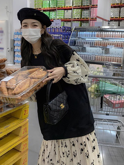 レイヤード風ワンピース レディース ワンピース 長袖 ロング 花柄 大きいサイズ ベスト フ重ね着風ワンピース ニット 秋冬 3L 韓国 ファッション 