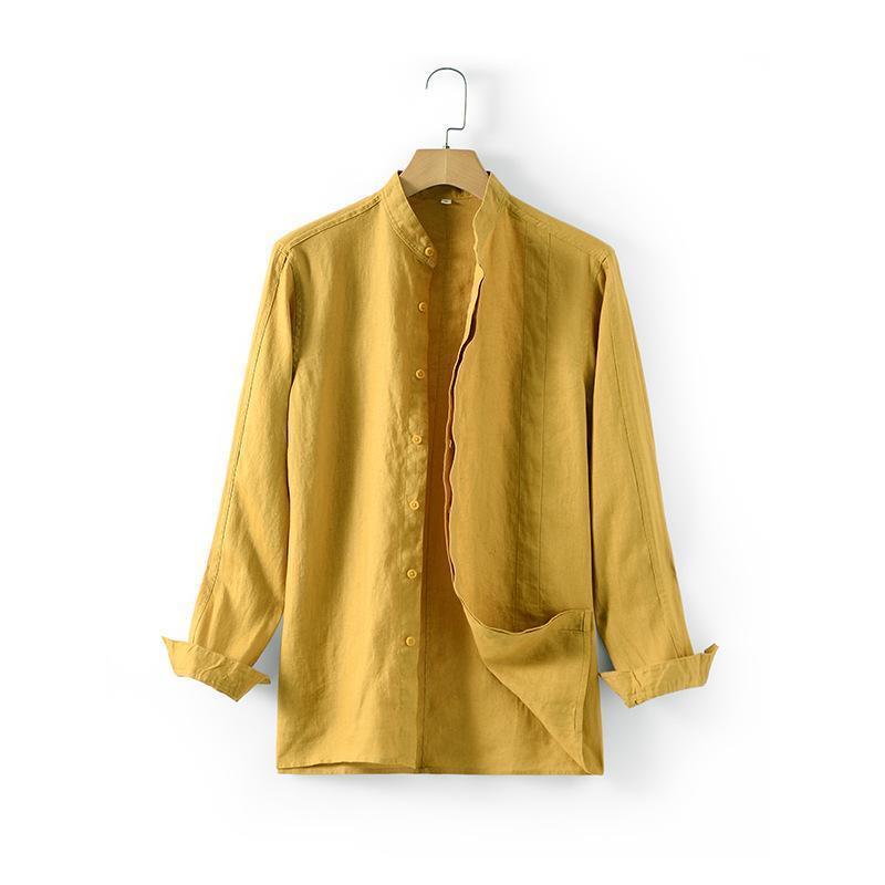 シャツ リネン コットン カジュアルシャツ ホワイトシャツ ワイシャツ 白シャツ ビジネス メンズ ファッション トップス 長袖 綿麻シャツ 