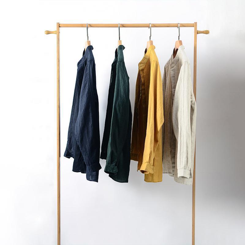 シャツ リネン コットン カジュアルシャツ ホワイトシャツ ワイシャツ 白シャツ ビジネス メンズ ファッション トップス 長袖 綿麻シャツ 