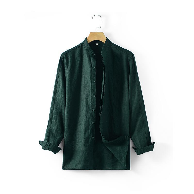 シャツ リネン コットン カジュアルシャツ ホワイトシャツ ワイシャツ 白シャツ ビジネス メンズ ファッション トップス 長袖 綿麻シャツ 