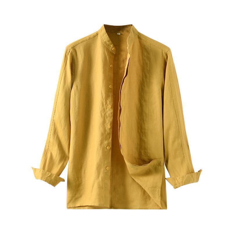 シャツ リネン コットン カジュアルシャツ ホワイトシャツ ワイシャツ 白シャツ ビジネス メンズ ファッション トップス 長袖 綿麻シャツ 