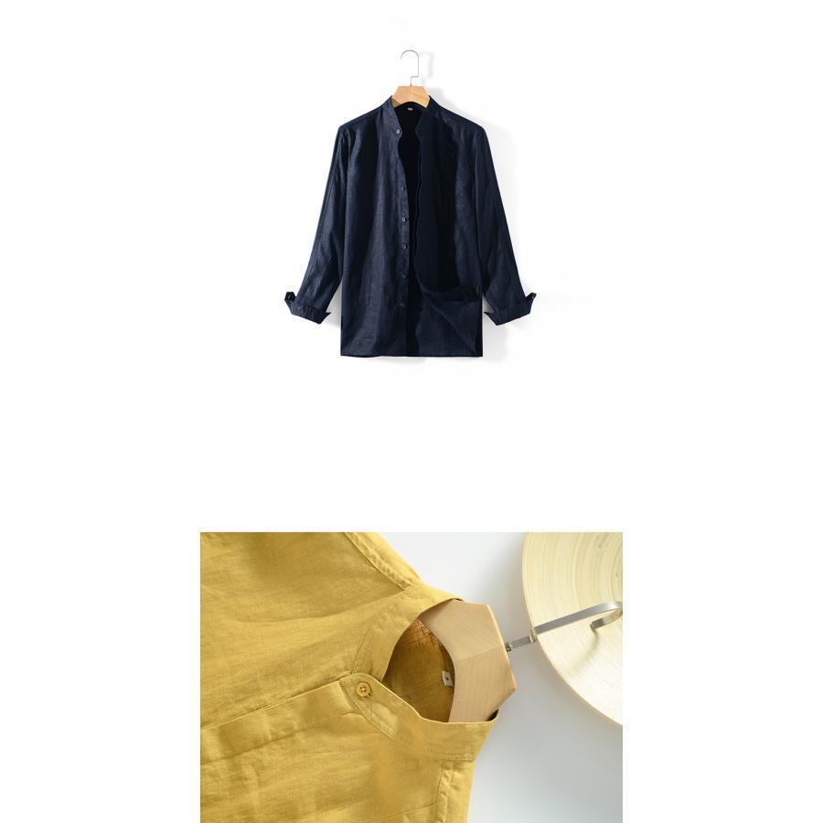 シャツ リネン コットン カジュアルシャツ ホワイトシャツ ワイシャツ 白シャツ ビジネス メンズ ファッション トップス 長袖 綿麻シャツ 