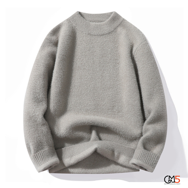 セーター メンズ モコモコ 秋服 トップス モヘヤ 無地 ブルオーバ セーター 防寒 暖かい 秋物 冬服 新作 ニート 