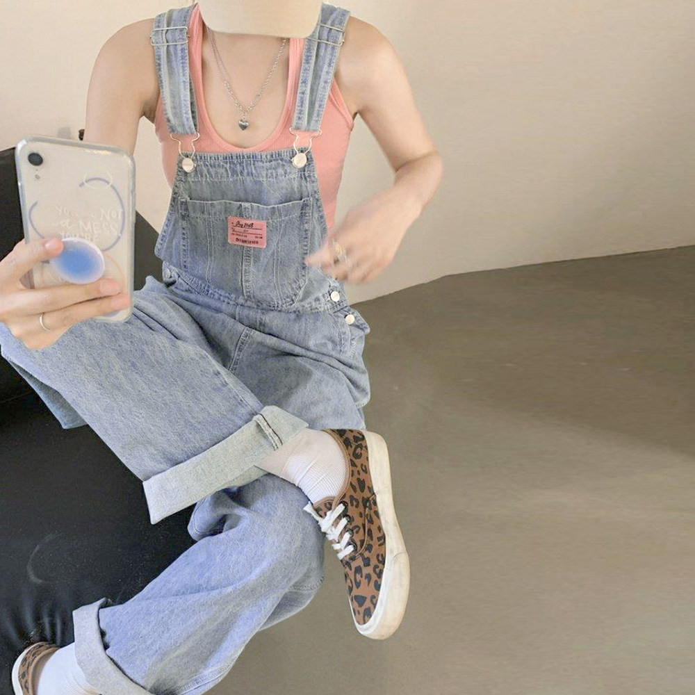 デニムサロペット オールインワン レトロ  